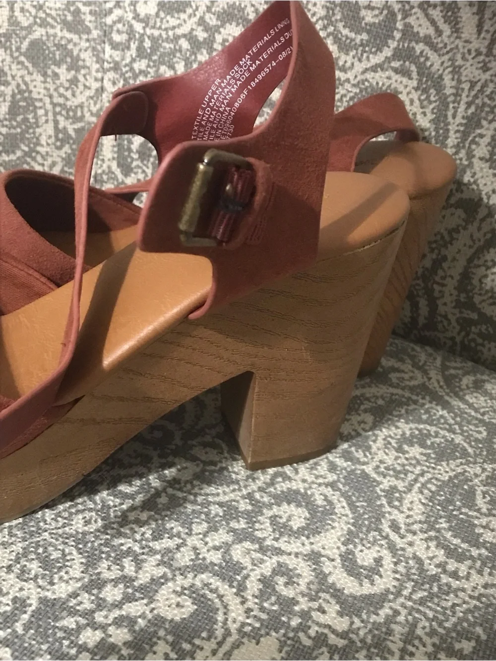 Women's Rust Suede Platform Sandals